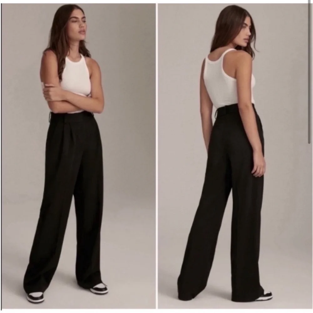 NEW Favorite Daughter The Favorite Pants Black High Waist Wide Leg Size 6 - Picture 1 of 9